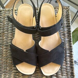 Hartjes Black Leather Sandals with Adjustable Straps size 40 or 9